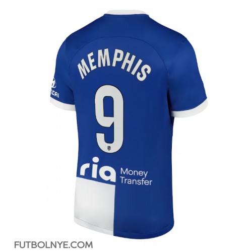 Camiseta Atletico Madrid Memphis Depay #9 Visitante Equipación 2023-24 manga corta